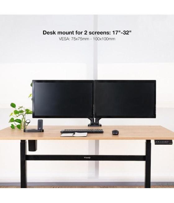 Soporte para 2 monitores tooq db5132tnr-b/ hasta 9kg