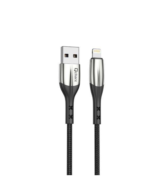 Cable qcharx toronto usb a lightning 3a - 1 m - zinc negro cordon suave