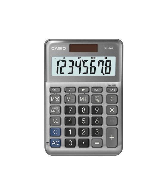 Calculadora casio ms-80f sobremesa 8 dígitos tax +/- color plata