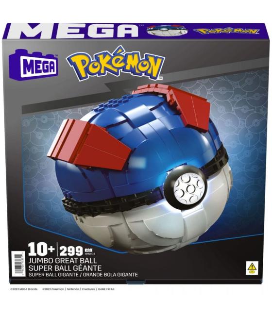 Figura mattel mega construx pokemon jumbo great ball 299 pcs