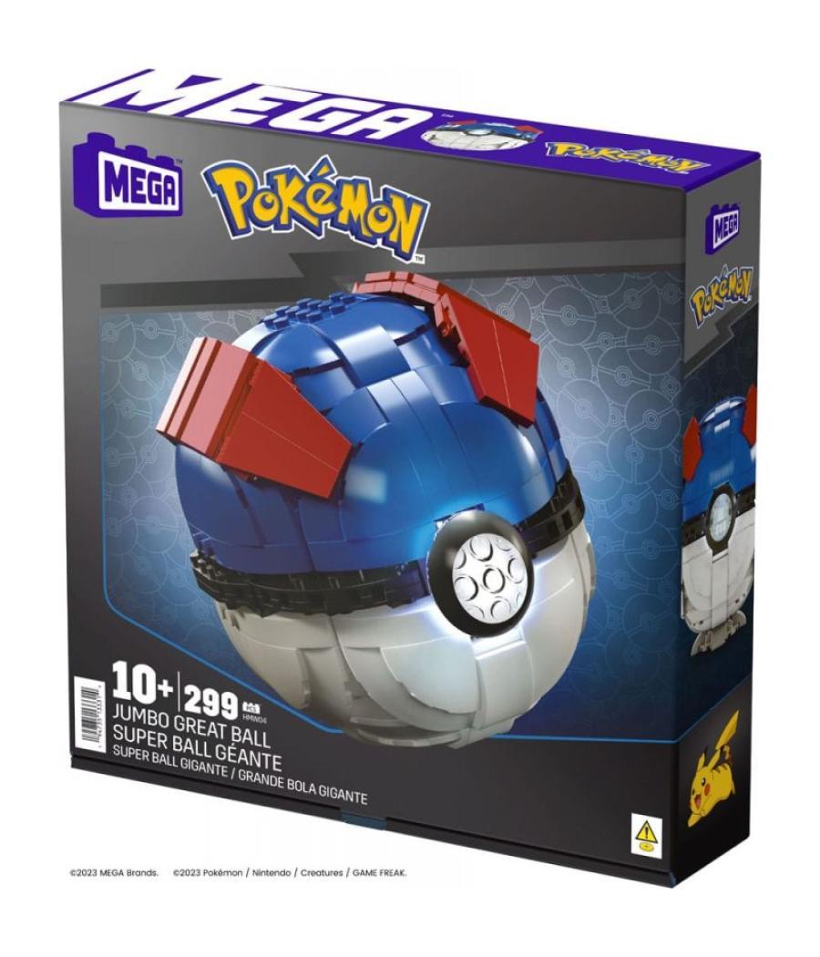 Figura mattel mega construx pokemon jumbo great ball 299 pcs