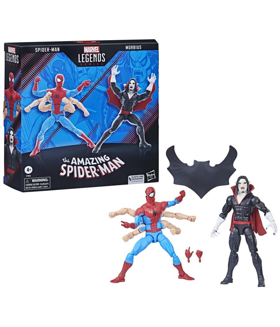 Pack 2 figuras hasbro marvel legends series spider - man & morbus