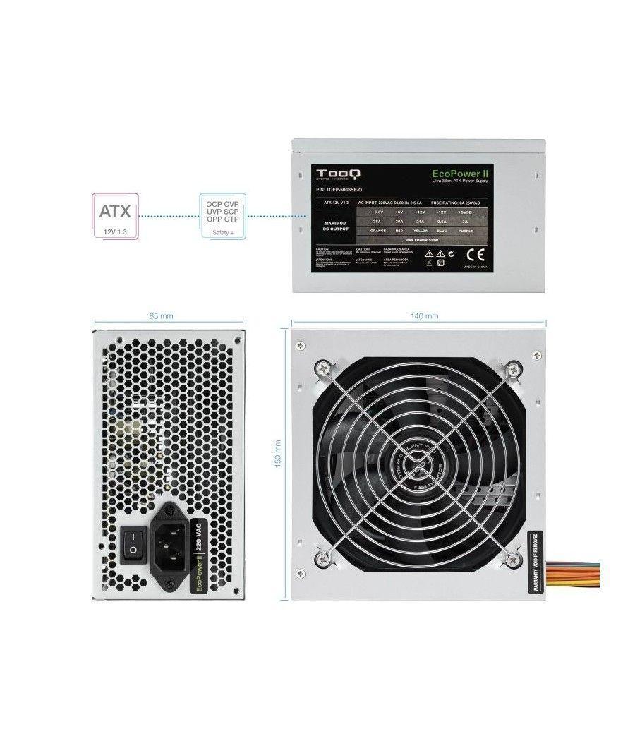 Fuente de Alimentación Tooq TQEP-500SSE-O OEM/ 500W/ Ventilador 12cm - Imagen 4