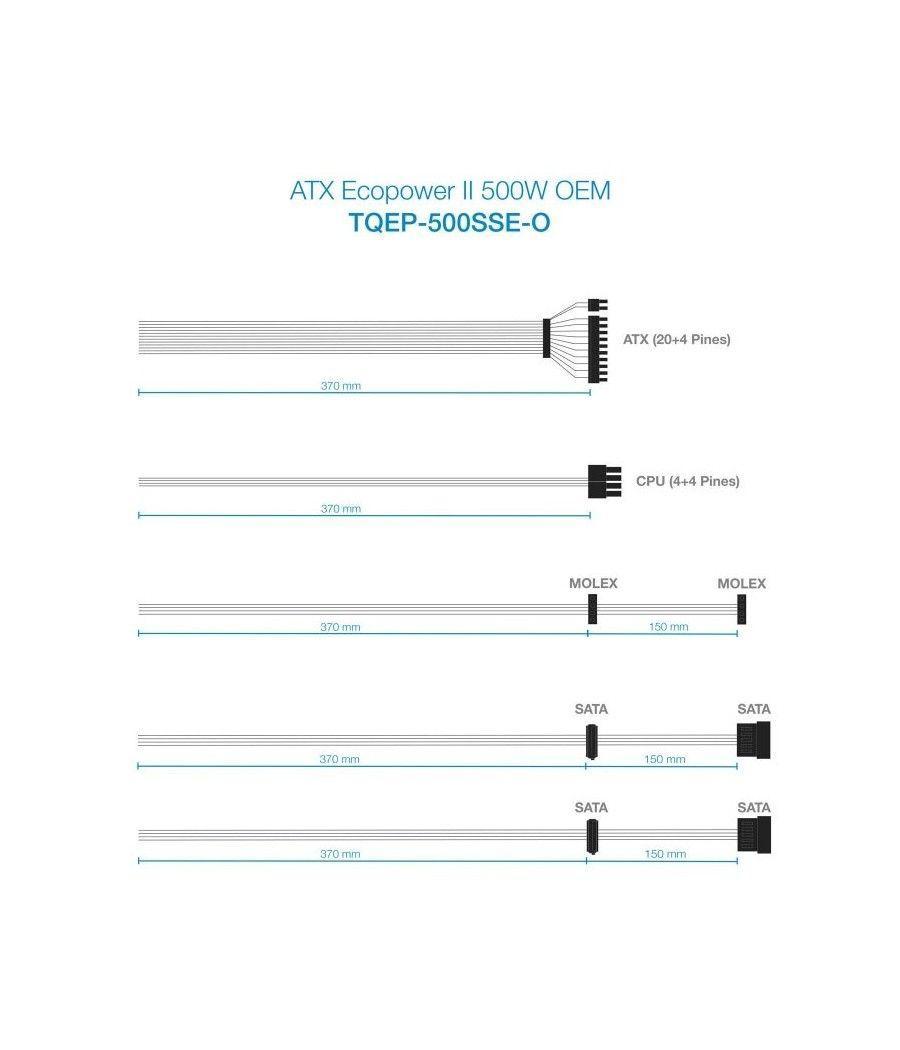 Fuente de Alimentación Tooq TQEP-500SSE-O OEM/ 500W/ Ventilador 12cm - Imagen 5