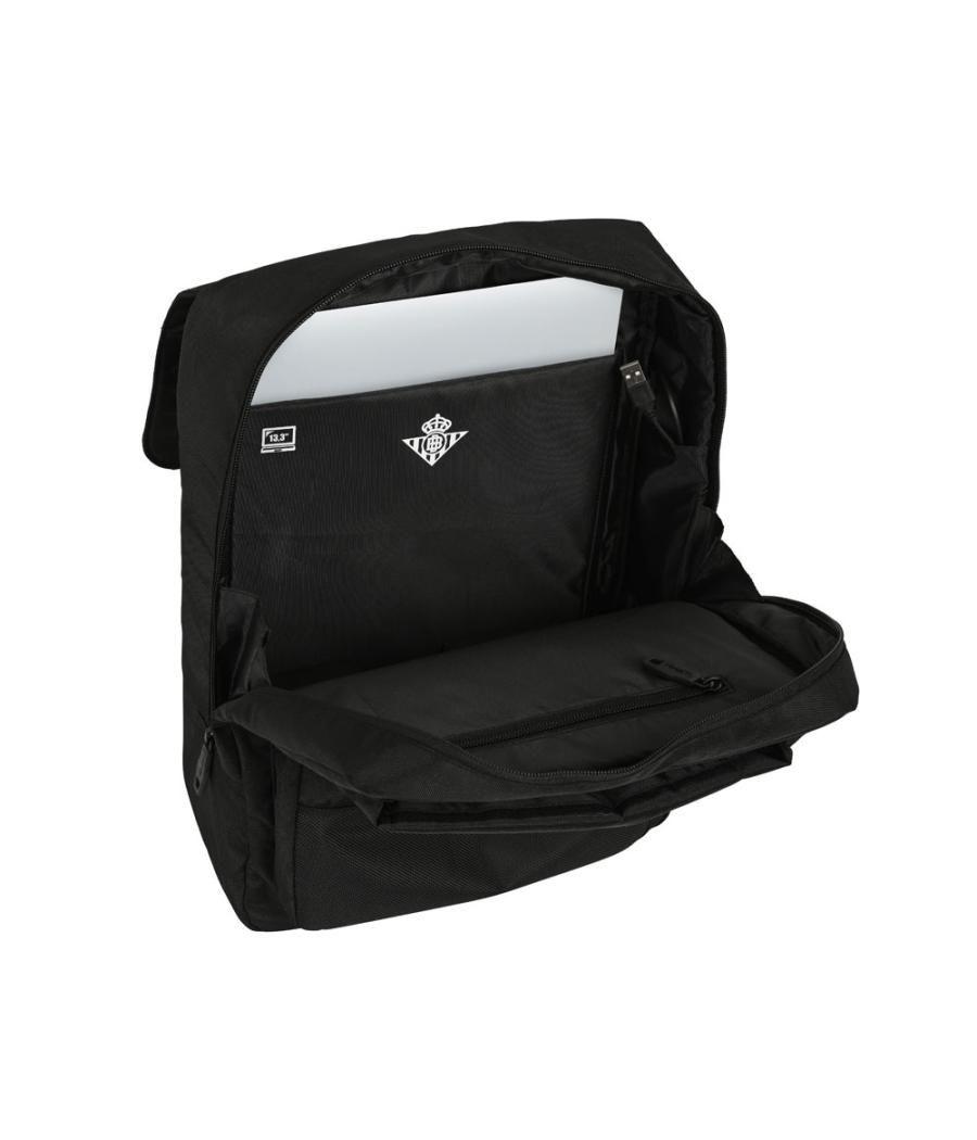 Mochila safta con solapa portatil 13,3'' + usb real betis balompie premium 390x290x120 mm
