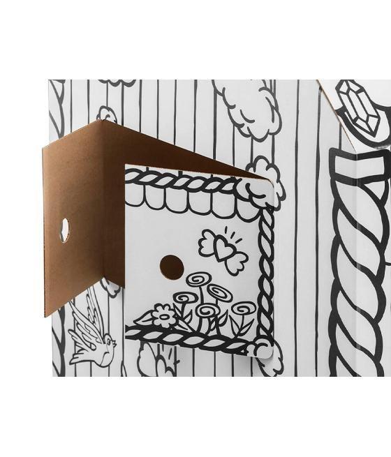 Casa de juego bankers box playhouse unicornio para pintar fabricada en cartón reciclado 1210x960x810 mm