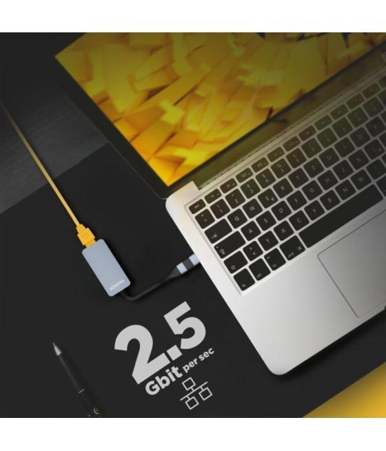 Adaptador usb 3.2 gen1 aisens a109-0710/ usb macho - usb tipo-c macho - rj45 hembra/ 2500mbps/ 15cm/ gris