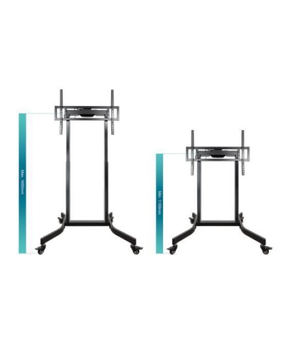 Tooq lux soporte de suelo con ruedas y regulación eléctrica de altura para pantallas 55"-100", negro