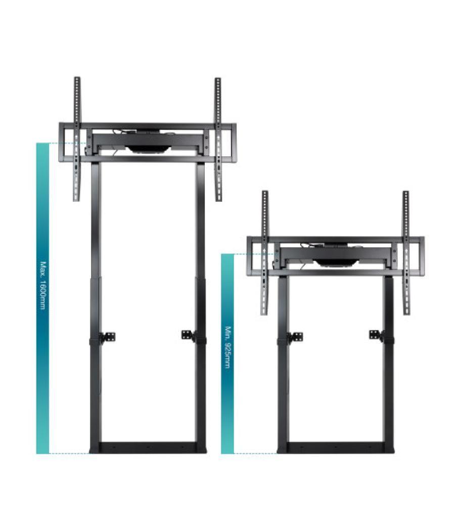 Tooq titan soporte de suelo fijo con regulación eléctrica de altura para pantallas 55"-100", negro