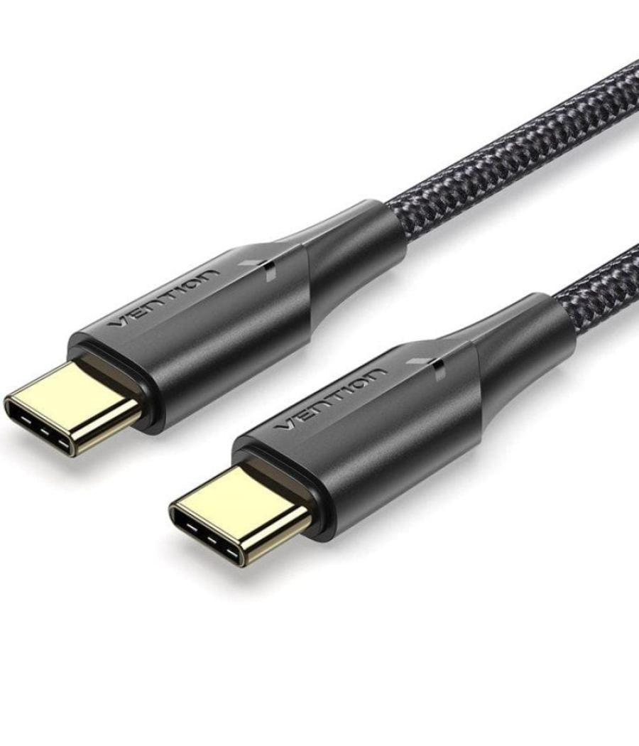 Cable usb 2.0 tipo-c 3a vention taubh/ usb tipo-c macho - usb tipo-c macho/ 2m/ negro