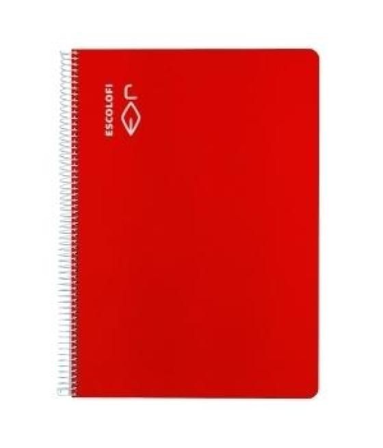 Escolofi cuaderno espiral 50h folio 70gr cuadrícula 8x8 c/margen rojo