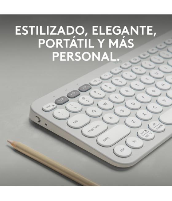 Logitech Pebble Keys 2 K380s teclado RF Wireless + Bluetooth QWERTY Español Blanco