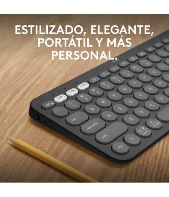 Logitech Pebble Keys 2 K380s teclado RF Wireless + Bluetooth QWERTY Español Grafito