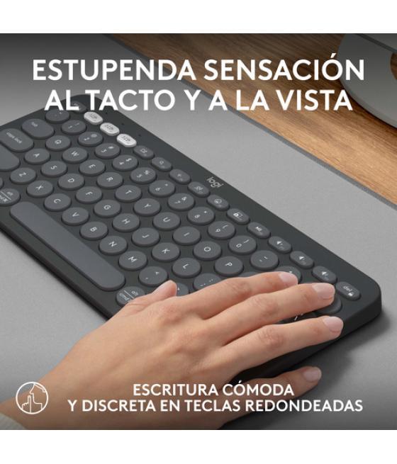 Logitech Pebble Keys 2 K380s teclado RF Wireless + Bluetooth QWERTY Español Grafito