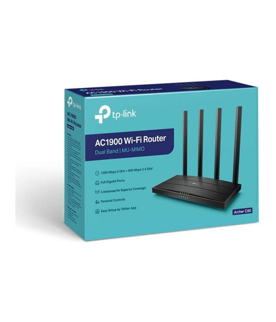 Router Inalámbrico TP-Link Archer C80 1900Mbps/ 2.4GHz 5GHz/ 4 Antenas/ WiFi 802.11ac/n/a - n/b/g - Imagen 4