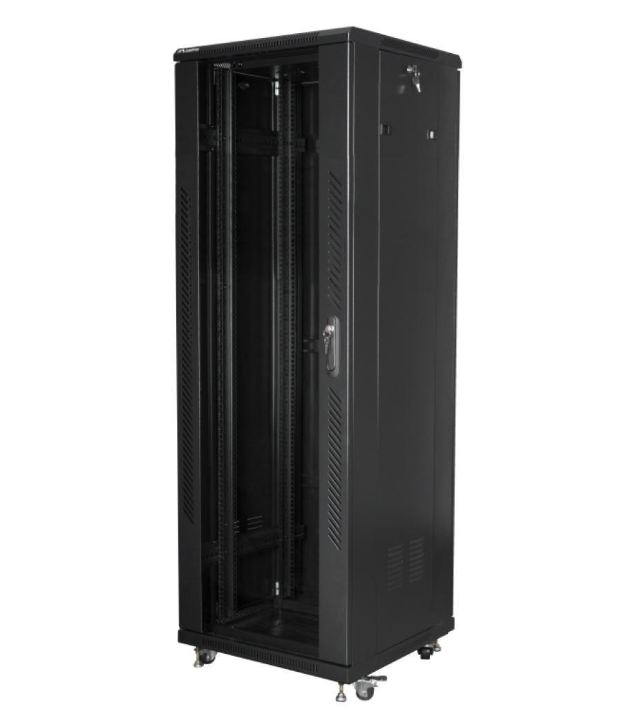 Armario lanberg rack 19" 37u 600x600 flat pack black negro