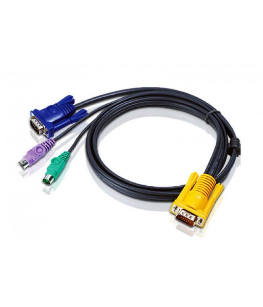 Aten cable kvm ps/2 con sphd 3 en 1 de 3 m