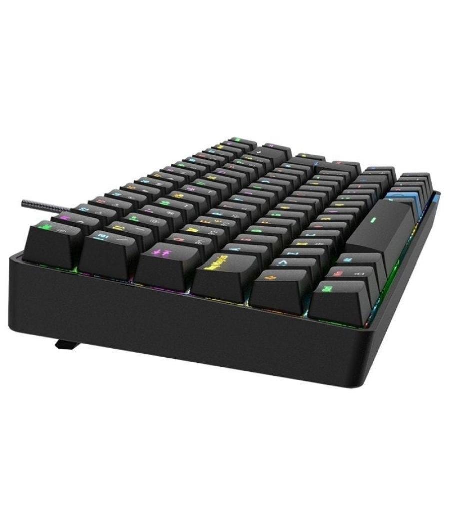 Teclado gaming mecánico inalámbrico hiditec gm1k/ hot-swap switch gateron brown