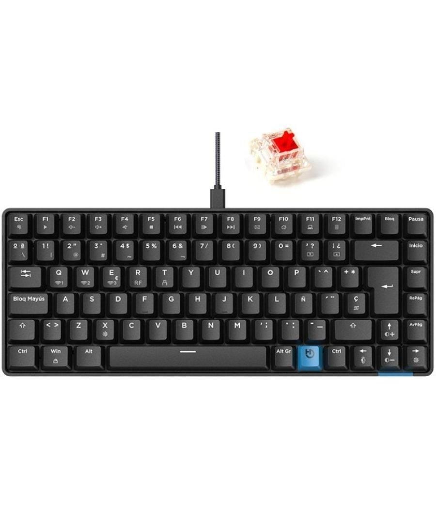 Teclado gaming mecánico inalámbrico hiditec gm1k/ hot-swap switch gateron red