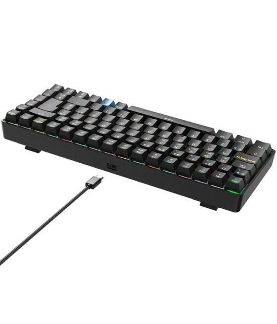 Teclado gaming mecánico inalámbrico hiditec gm1k/ hot-swap switch gateron red