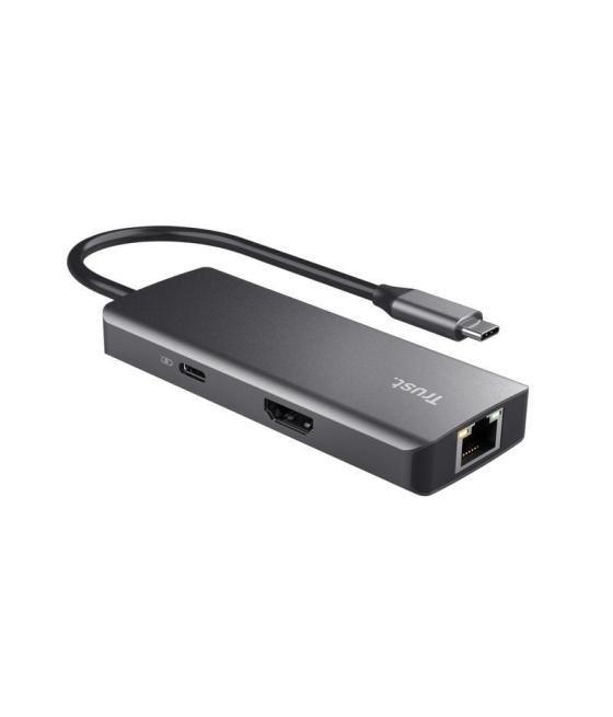 Docking usb tipo-c trust dalyx/ 2xusb/ 2xusb tipo-c/ 1xhdmi/ 1xrj45/ gris