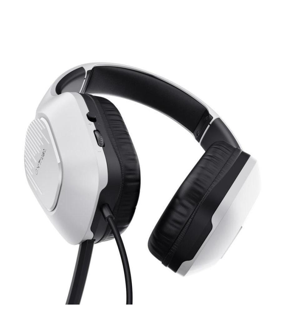 Auriculares gaming con micrófono trust gaming gxt 415 zirox ps5/ jack 3.5/ blancos