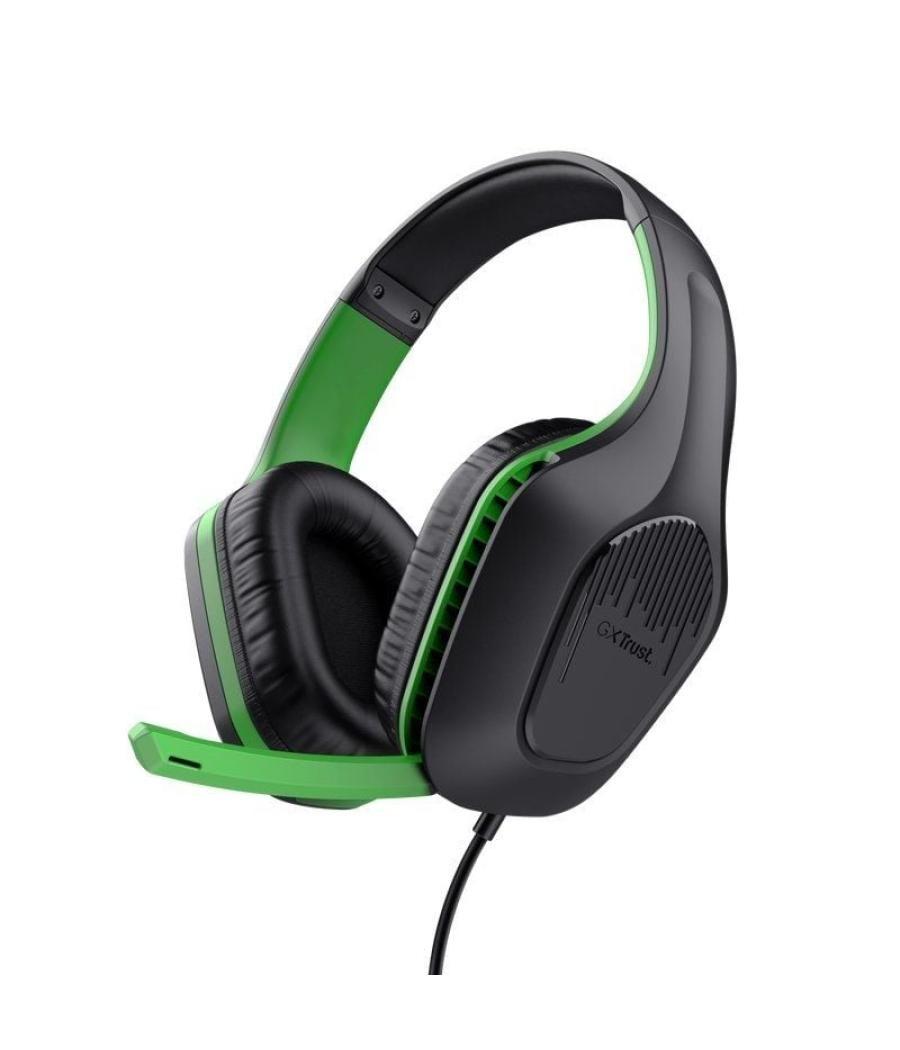 Auriculares gaming con micrófono trust gaming gxt 415 zirox xbox/ jack 3.5/ verdes