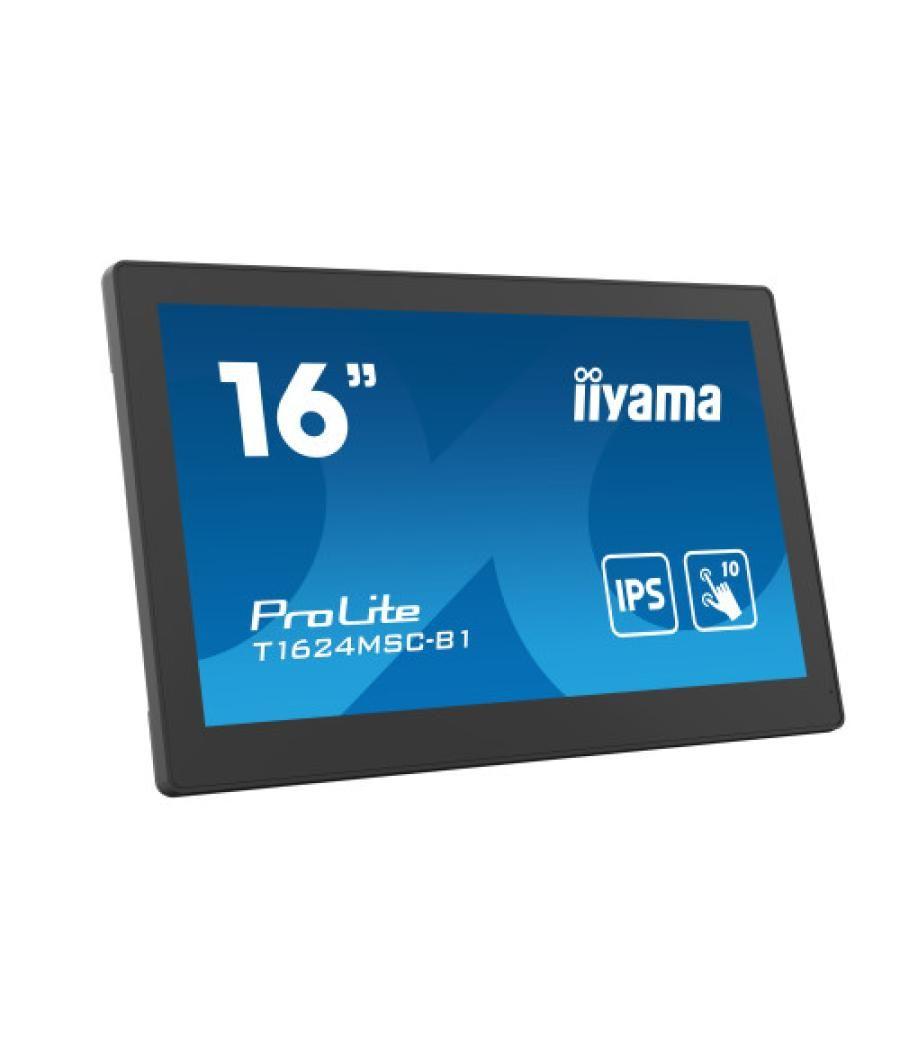 Iiyama t1624msc-b1 pantalla de señalización panel plano interactivo 39,6 cm (15.6") ips 450 cd / m² full hd negro pantalla tácti