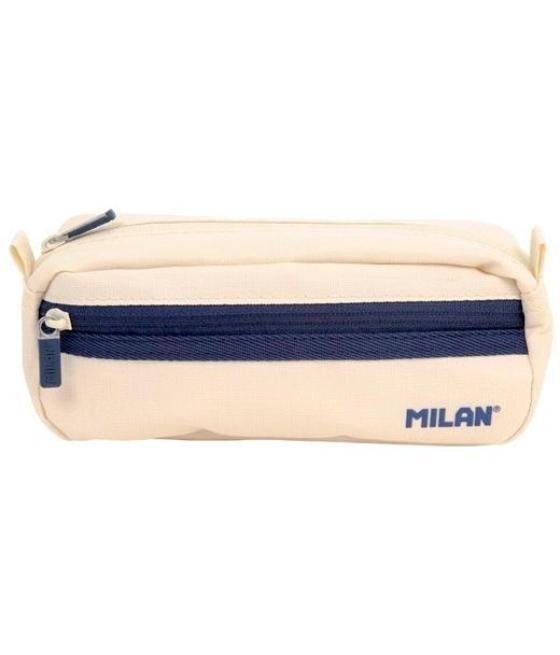 Milan estuche rectangular 2 cremalleras serie 1918 beige