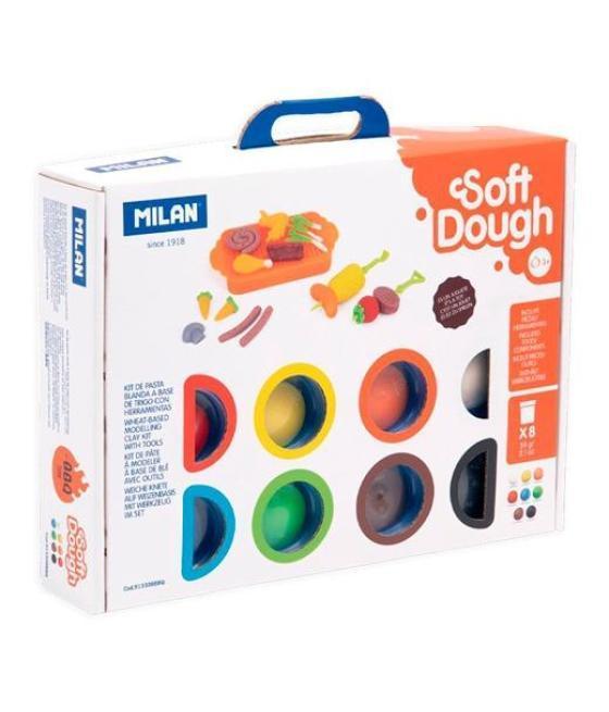 Milan pasta blanda soft dough bote 59gr colores surtidos maletín 8 ud   herramientas barbacoa