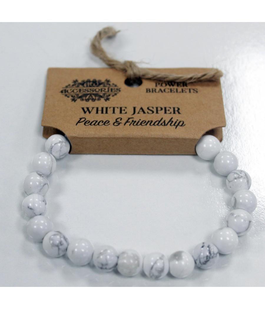 Brazalete de Energía - Jaspe blanco