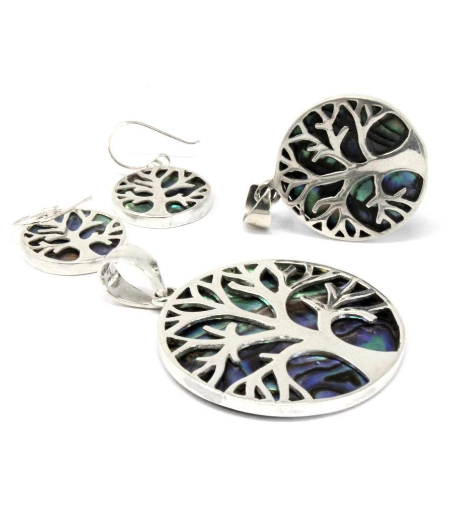 Aretes de Plata Árbol de la Vida 15mm - Abulón