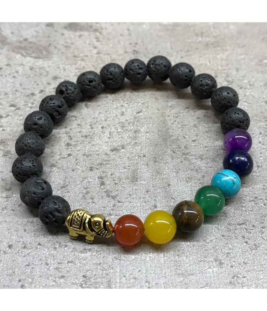 Pulsera de Piedra de Lava - Elefante - Chakra