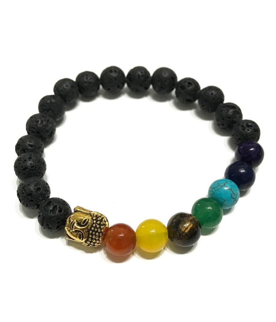 Pulsera de Piedra de Lava - Buda - Chakra