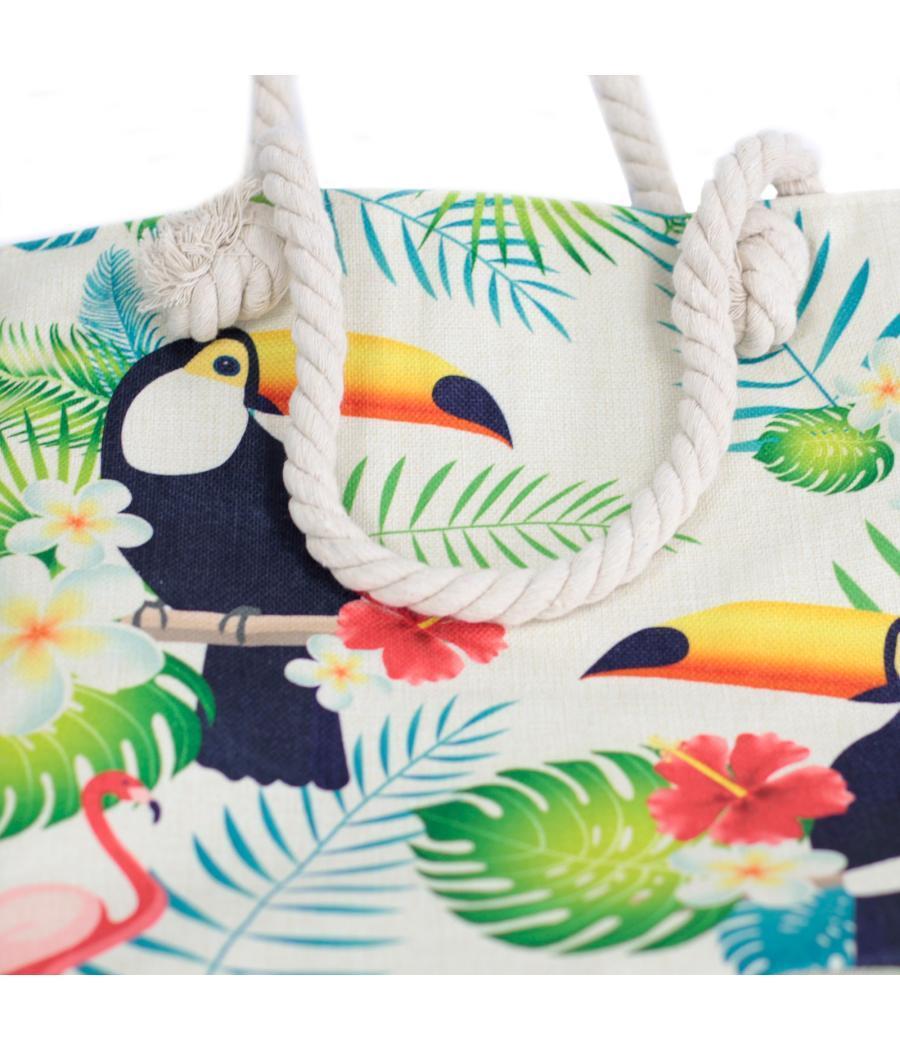 Bolso shopper con asa de cuerda - tropical tucán