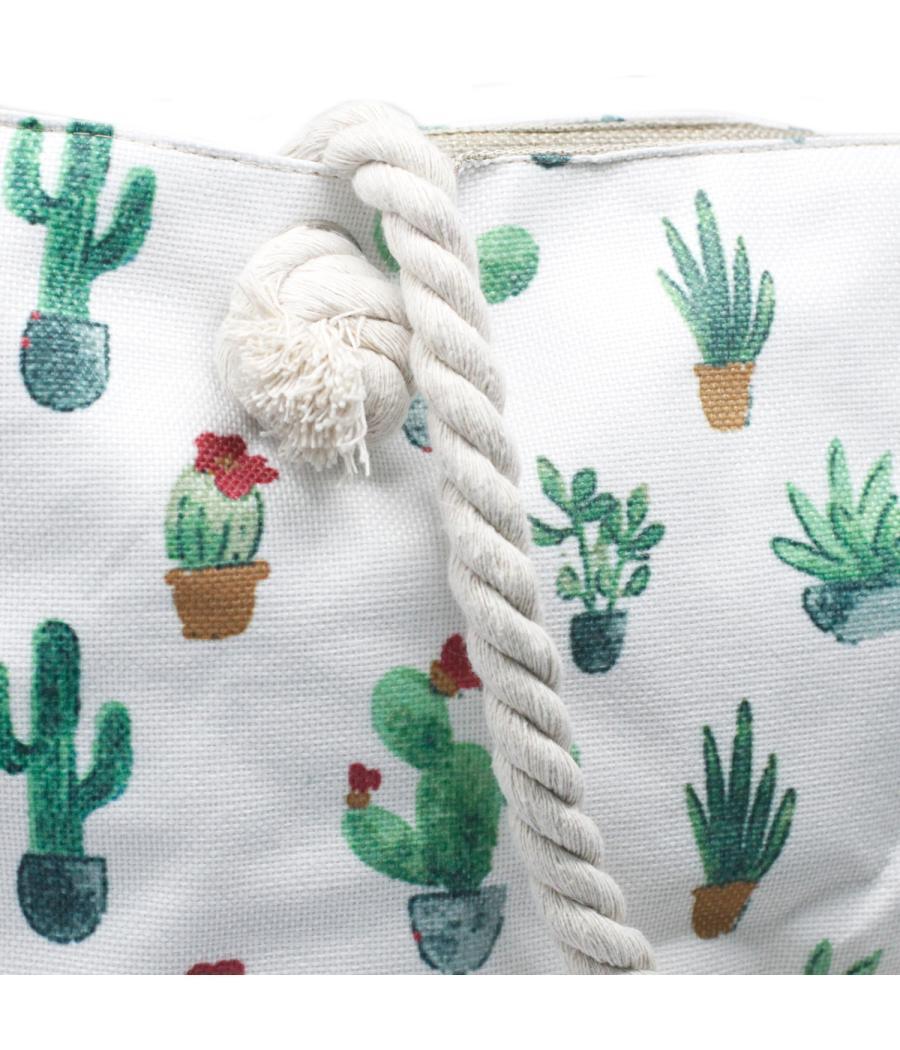 Bolso shopper con asa de cuerda - Mini Cactus