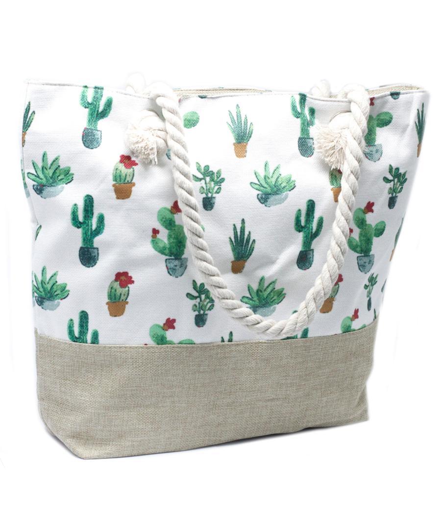 Bolso shopper con asa de cuerda - Mini Cactus