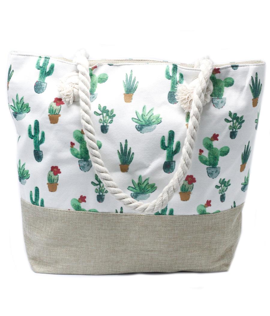 Bolso shopper con asa de cuerda - Mini Cactus