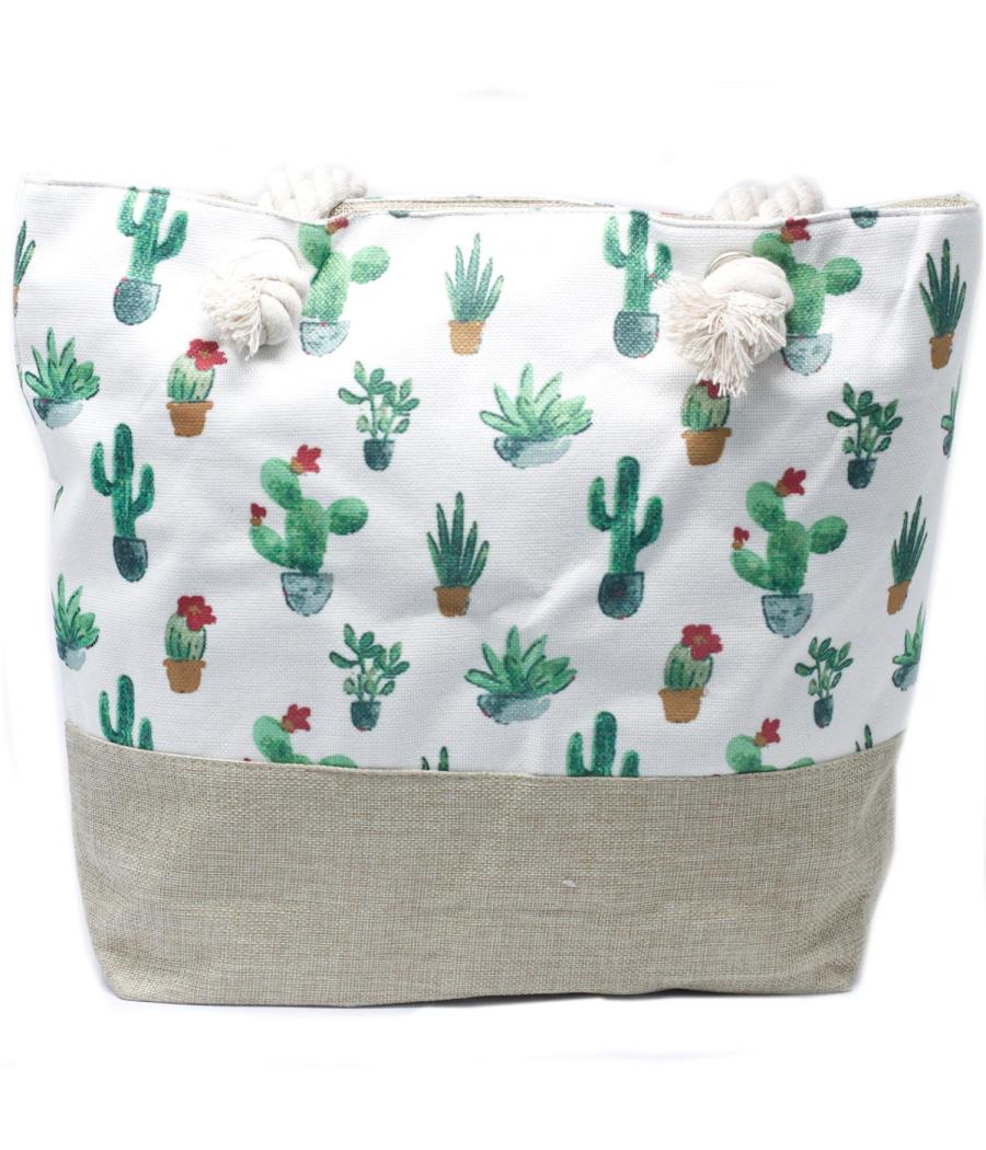 Bolso shopper con asa de cuerda - Mini Cactus