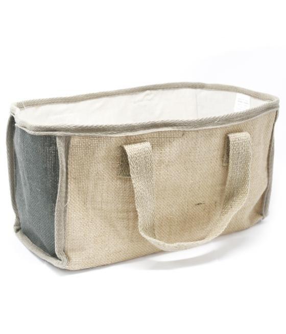 Cesta grande de yute - 33x18x20cm - Gris