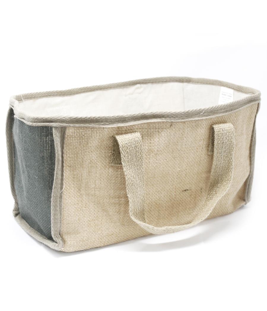 Cesta grande de yute - 33x18x20cm - Gris