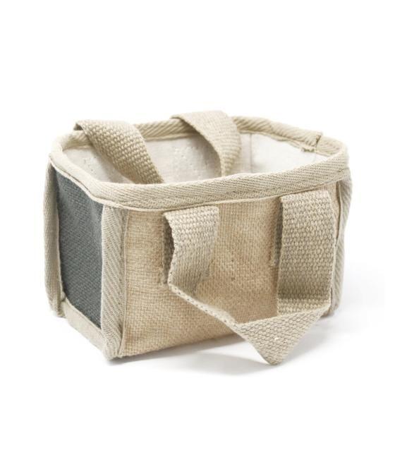 Cesta pequeña de yute - 16x10x12cm - Gris