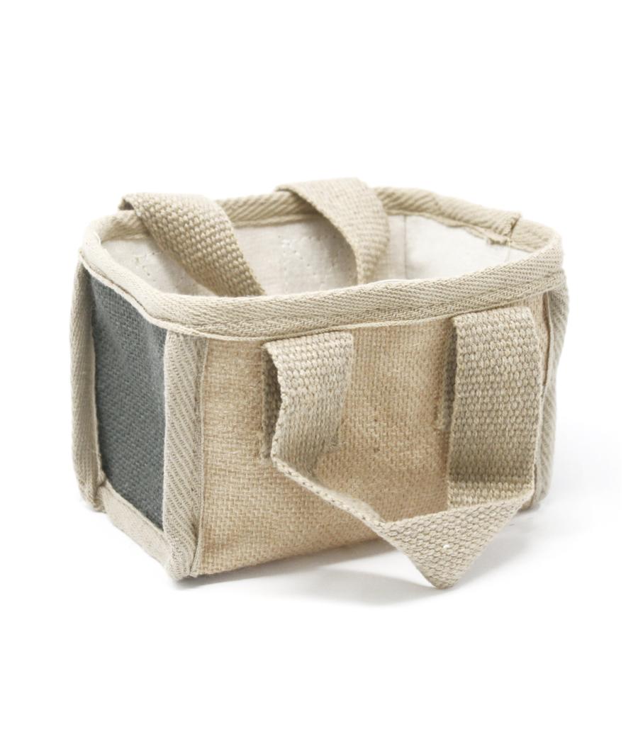 Cesta pequeña de yute - 16x10x12cm - Gris