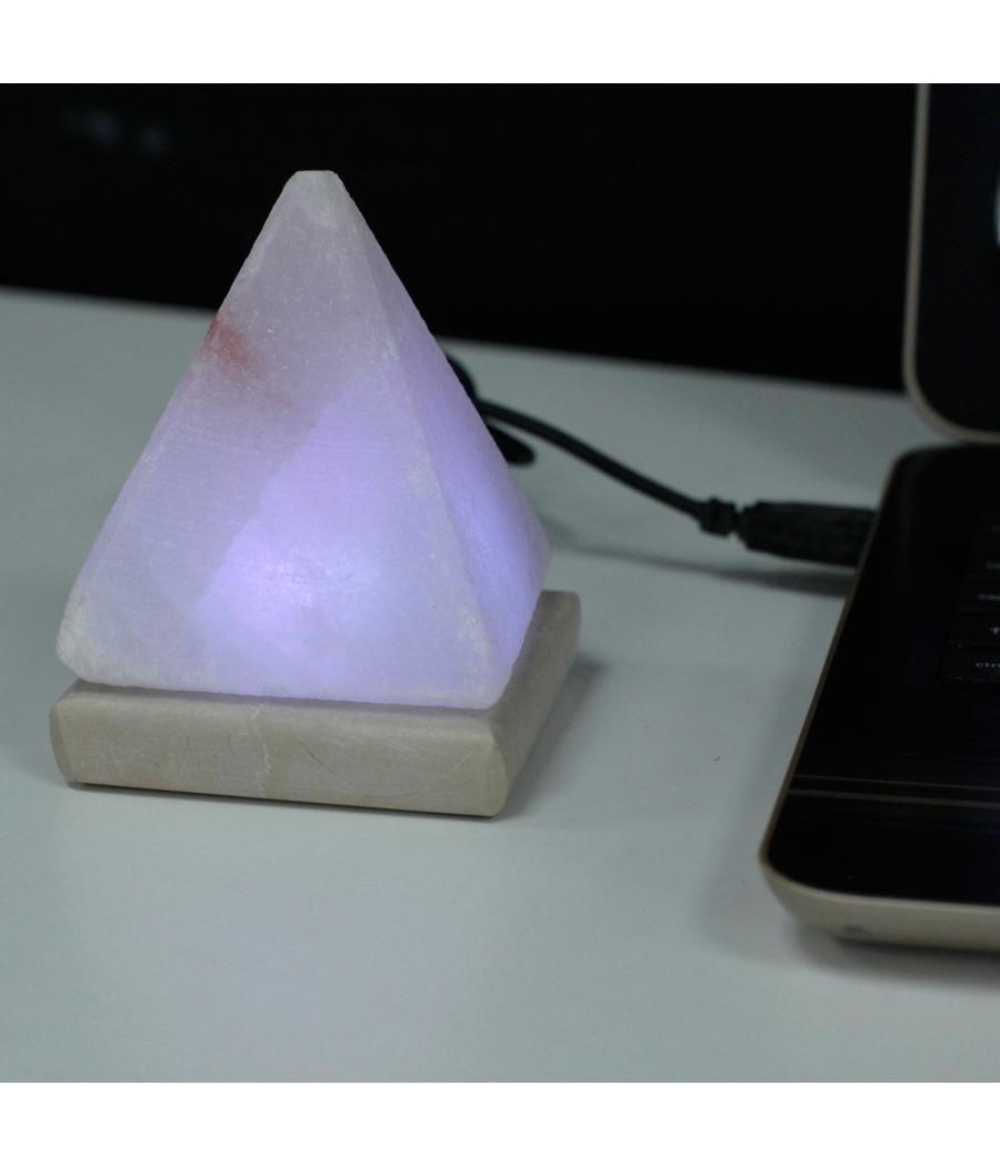 Lámpara de sal USB WHITE Pyramid - 9 cm (multi)