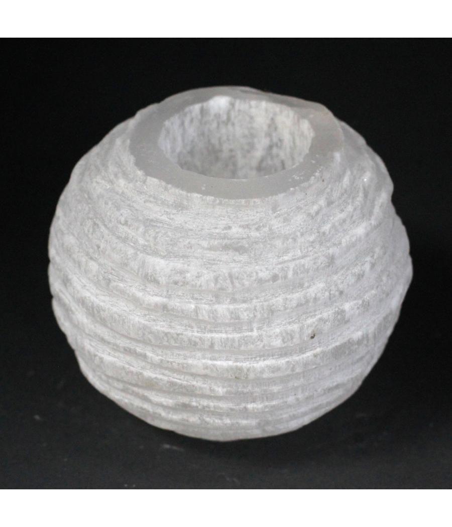 Candelero Selenite Bola de Nieve- 8 cm