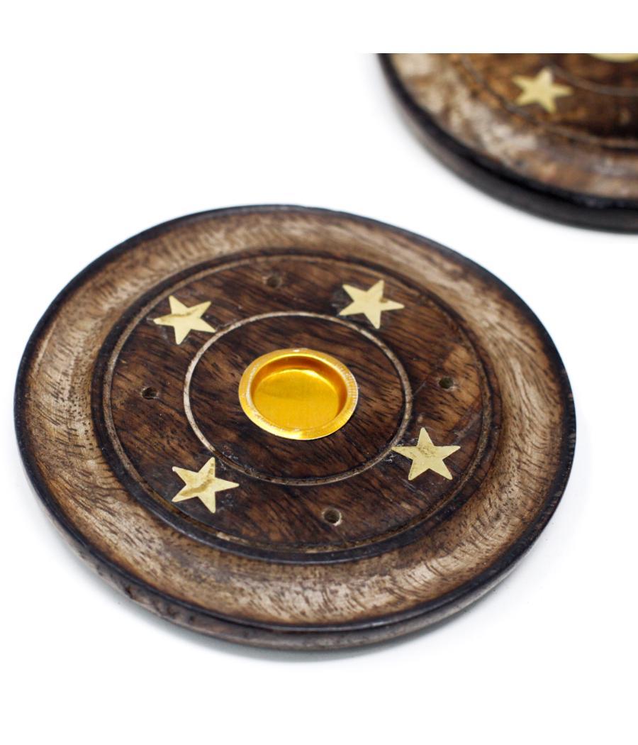 Mango Wood Disc 10cm (Cone & Incense)