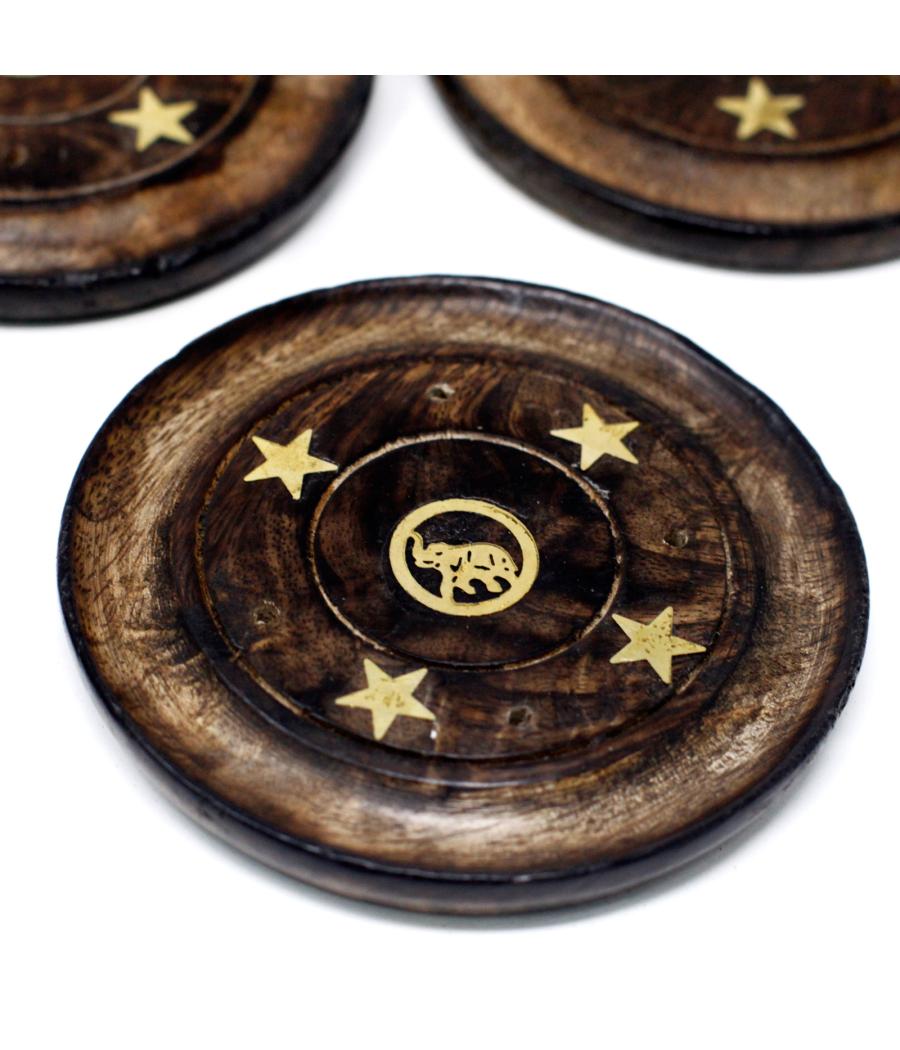 Mango Wood Disc 10cm (Cone & Incense)