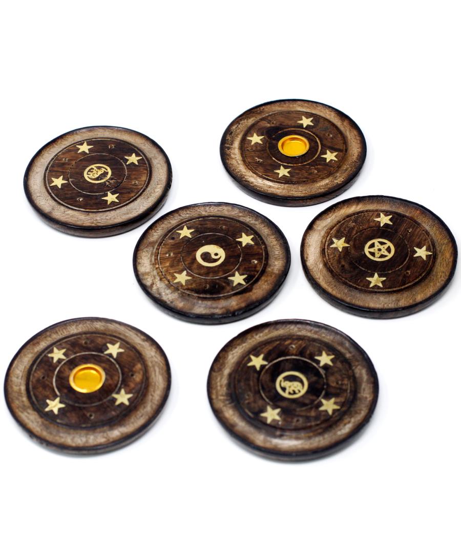 Mango Wood Disc 10cm (Cone & Incense)