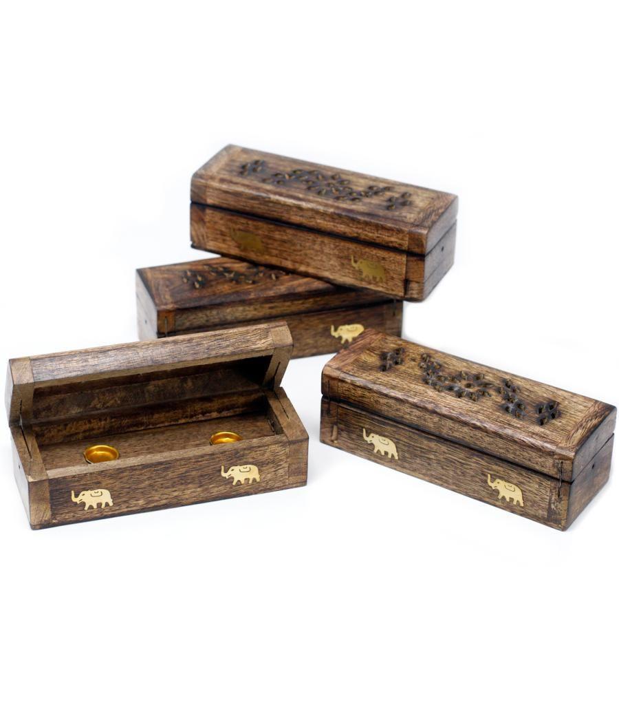 Incense Cone Smoke Box 6" - Mango Wood