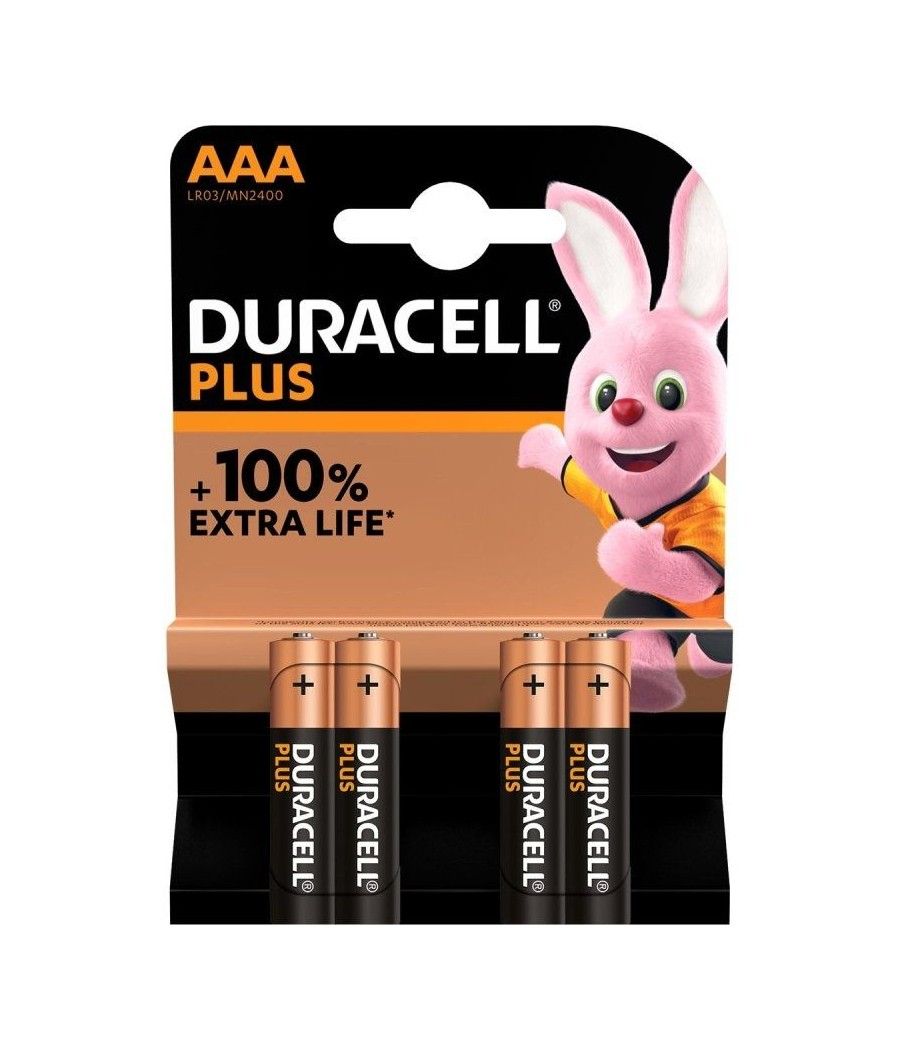 Pack de 4 Pilas AAA Duracell Plus MN2400/ 1.5V/ Alcalinas - Imagen 1